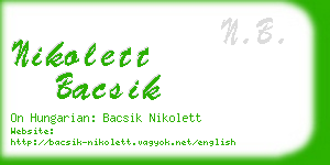 nikolett bacsik business card